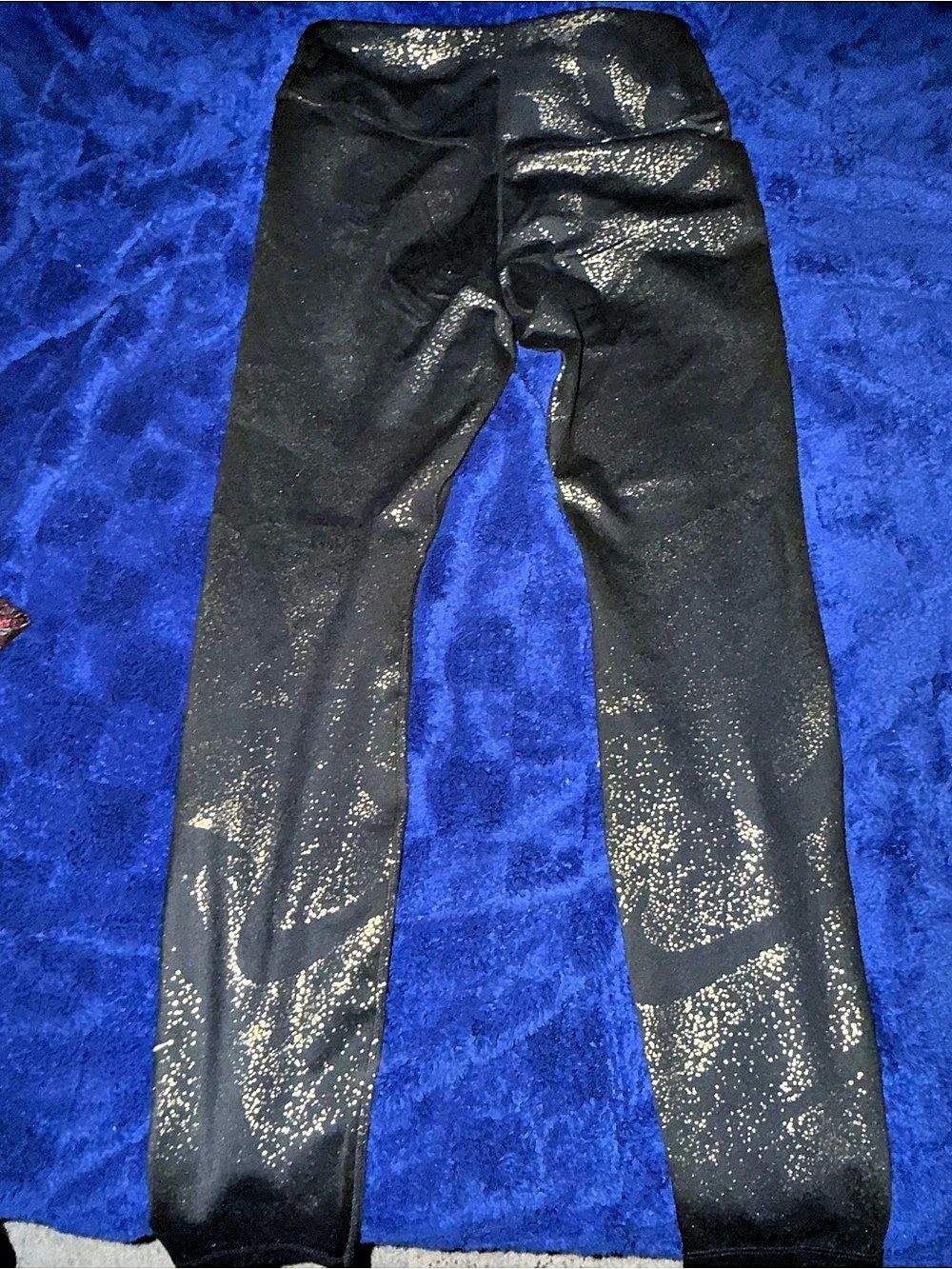 Nike One Metallic Gold & Black Training Leggings Medium